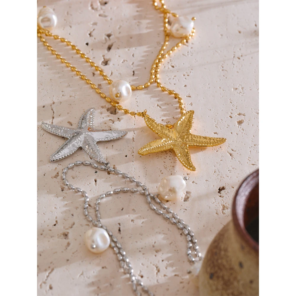 Yhpup Necklace Double Layer Waterproof for Women