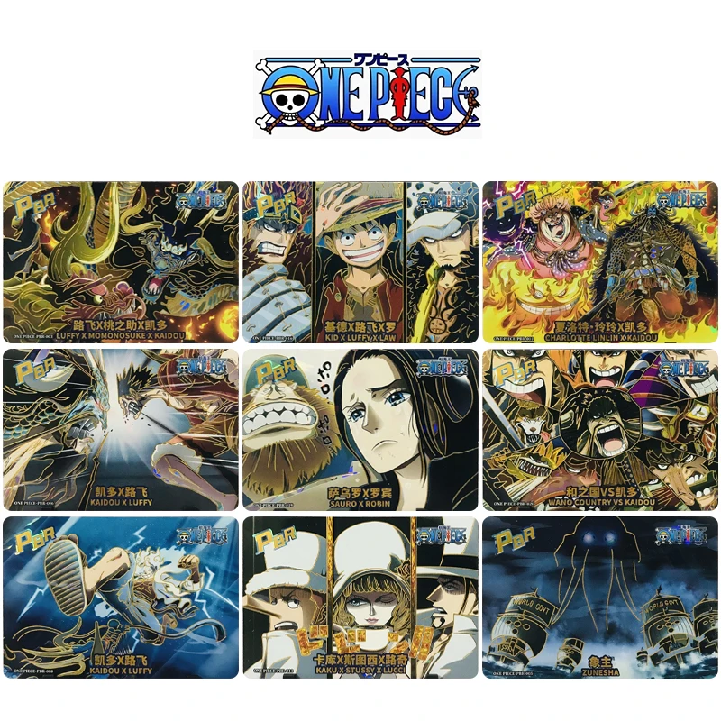 

ONE PIECE PBR series 10pcs/set Collection card Gol D Roger Eustass Kid Anime characters Game card Cartoon toys Christmas gift