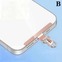 Steel Phone Lanyard Anti - Lost Strap with Metal Clip (B Rose Gold)