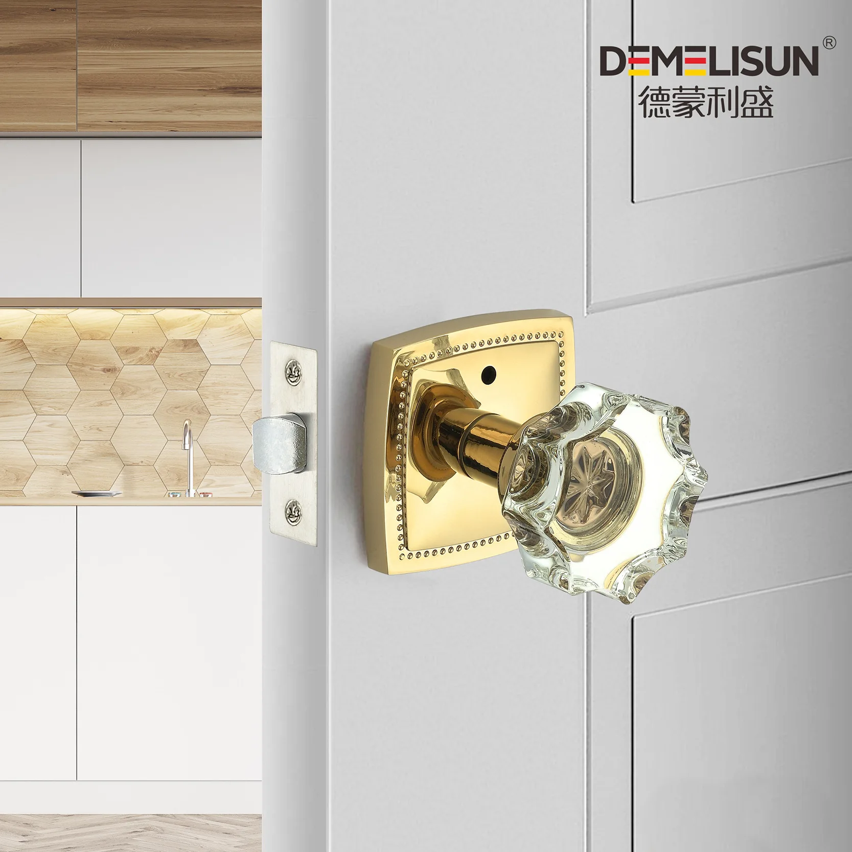 

Liwang indoor crystal door handle luxury fashion household anti-theft bathroom bedroom mute split door handle