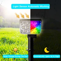 1/2/4PCS Lampe Solaire à Température de Lumière Réglable, Lampe de Jardin Solaire Extérieure IP65, Projecteur Solaire Super Lumineux 3