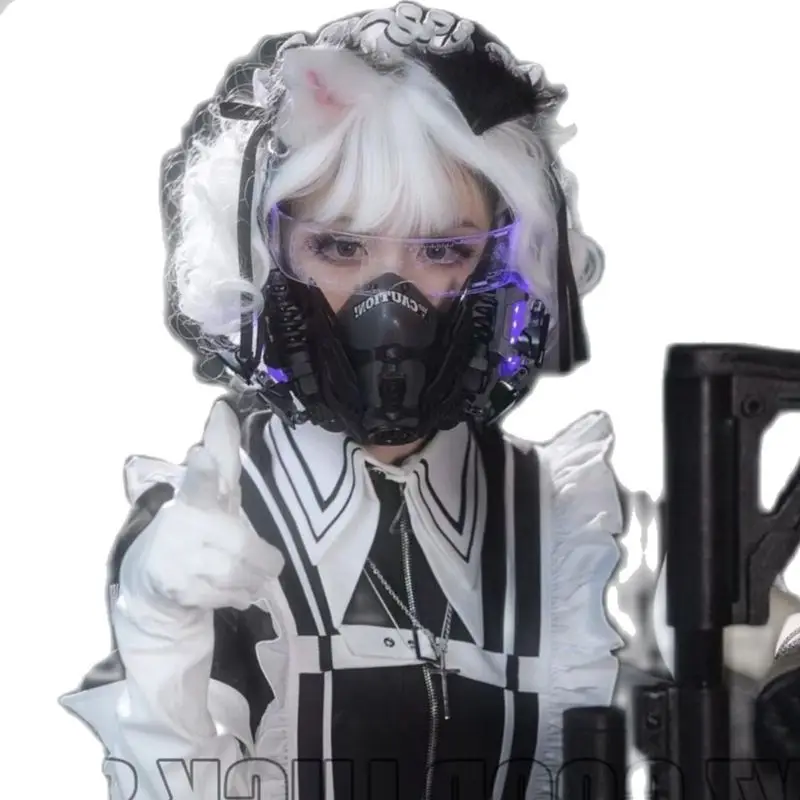 

Игровая балка, Классическая маска в стиле панк, реквизит для подарка, маска в стиле панк HD с дополнительными фонарями для косплея с кибер-механическими функциями, маски для косплея, наряд