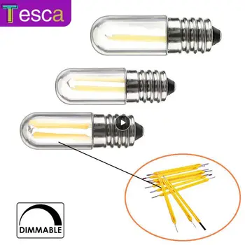 충격 방지 220v 냉장고 냉동고 필라멘트 전구, E14 1w 2w 3w 미니 Led 전구 2700k 고품질 조명 Led 램프 조도 조절 가능