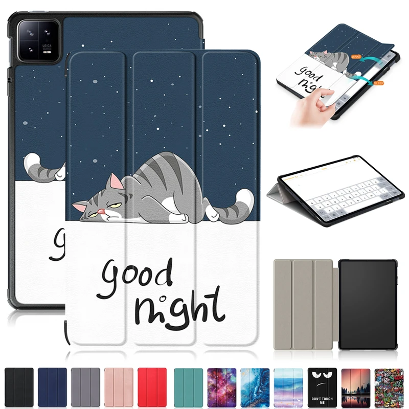 Per Coque Xiaomi Pad 6 Pro Case 11 Pollici Cute Paint Leather Smart Cover Per Funda Xiaomi Pad 6 Mi Pad 6 Pro Case Capa Kids