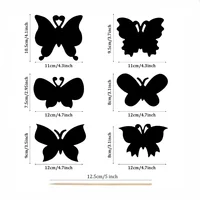 6/12Pcs Set Magic Scratch Art Butterfly Scratch Drawing Paper Bookmarks Kids Painting Book Creative Card Sticker Educational Toy 2