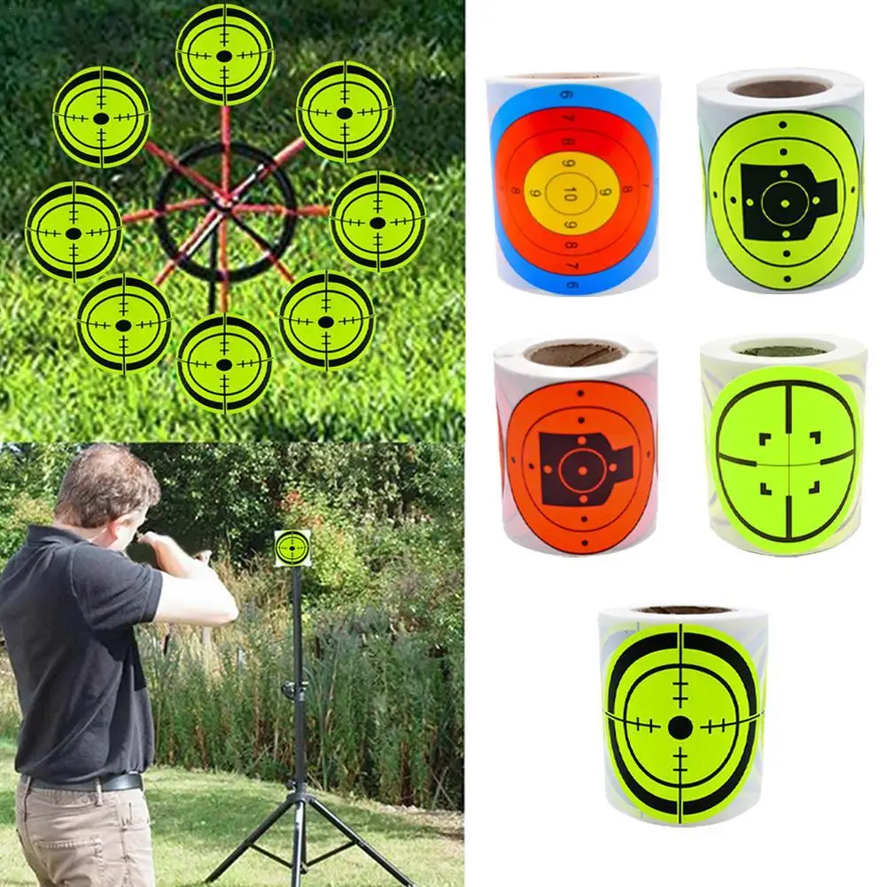 

200pcs Shooting Target Stickers Fluorescence Self-adhesive Patch Shooting Target Training Sticker Hunting Supplies