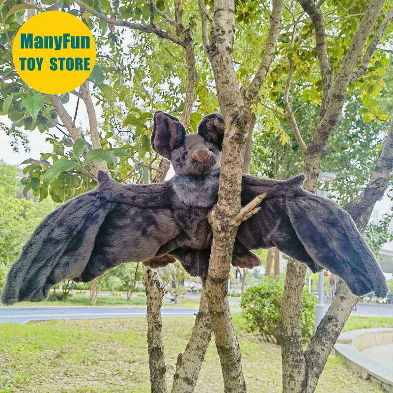Bat Plush Toy High Fidelity Vampire Bat Plushie Fruit Bat Peluche Lifelike Stuffed Animals Simulation Doll Kawai Toy Gifts Kids 3