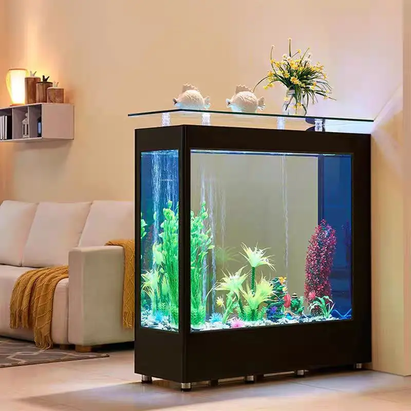 

Ultra-White Glass Floor-standing Aquarium Partition Screen, Light Luxury Fish Tank, Living Room and Home, Medium and Large