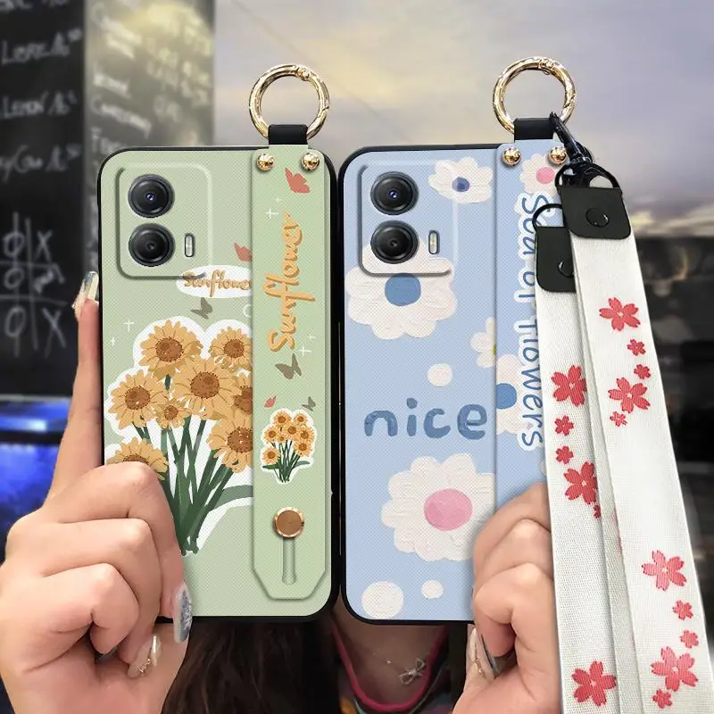 Cover Posteriore Custodia Per Telefono Con Cinturino Per Moto G53 5G Cavalletto Pittura A Olio Protettiva Fashion Design