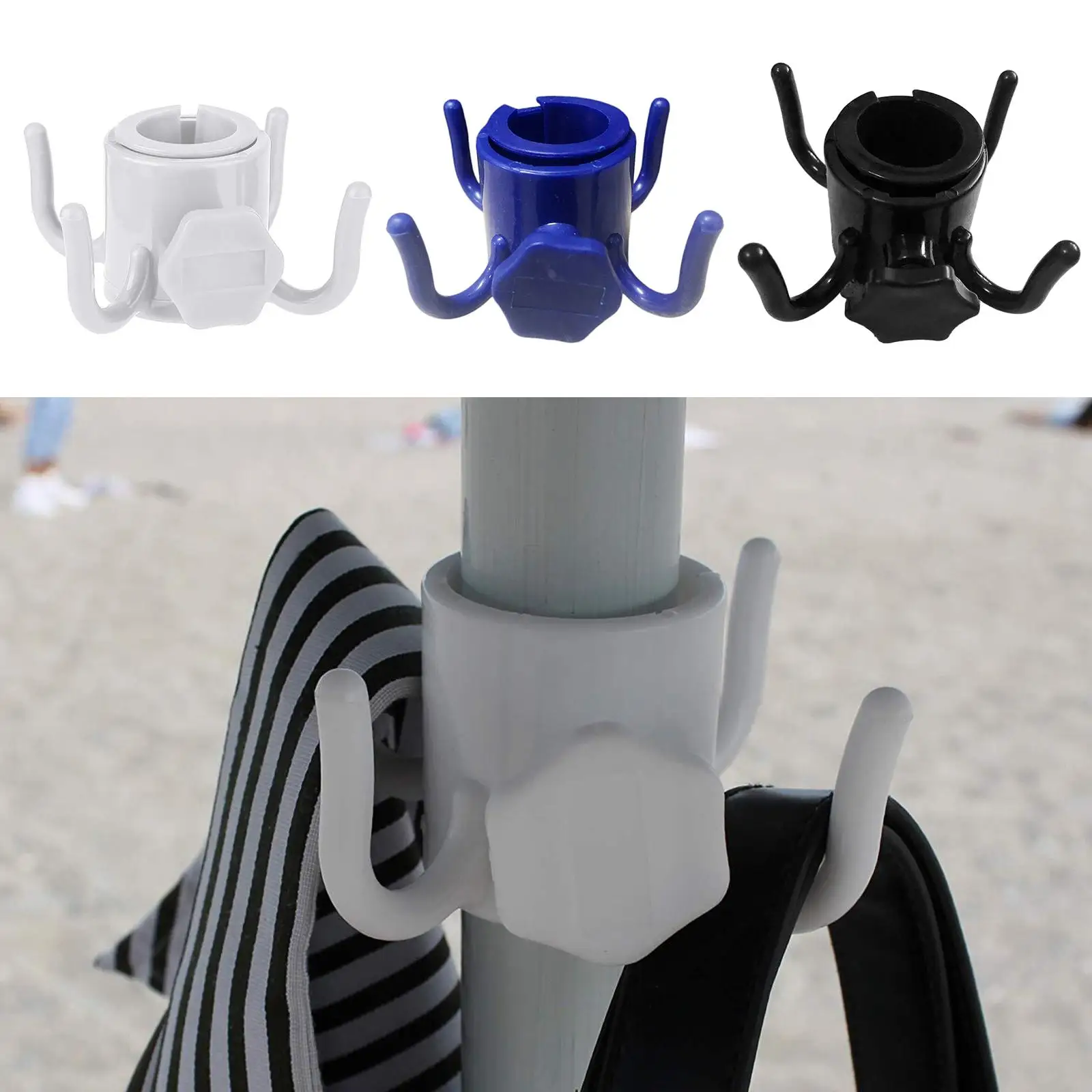 Beach Umbrella Hanging Hook Plastic 4-Prongs