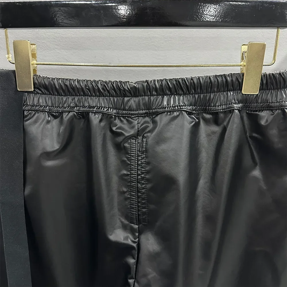 Designer Rick Pants 24ss New Summer Owens Shorts For Men PU Leather Short Pants Drawstring Straight Casual RO Short Pants 4