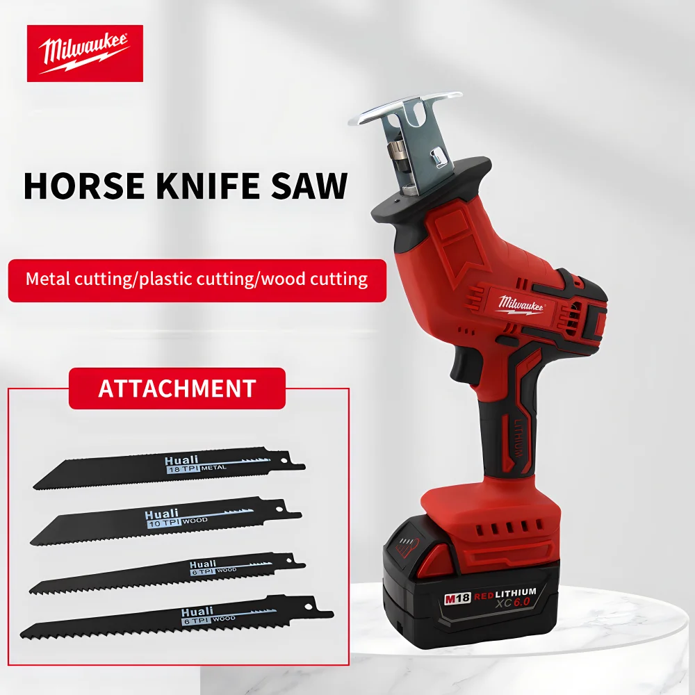 Milwaukee Cordless Reciprocating 18V Battery Electric Saw Horse Knife Saw Metal Pipe Cutting Handheld Power Tools Multifunctiona 3