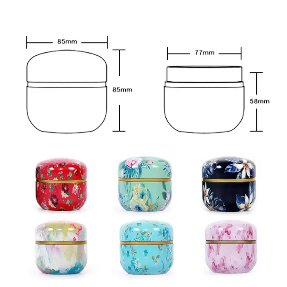 Tea Caddy Tea Box Containers Candle Cans Coffee Candy Snacks Small Tin Mini Portable Storage Boxes Sealed Jars Packaging Teaware