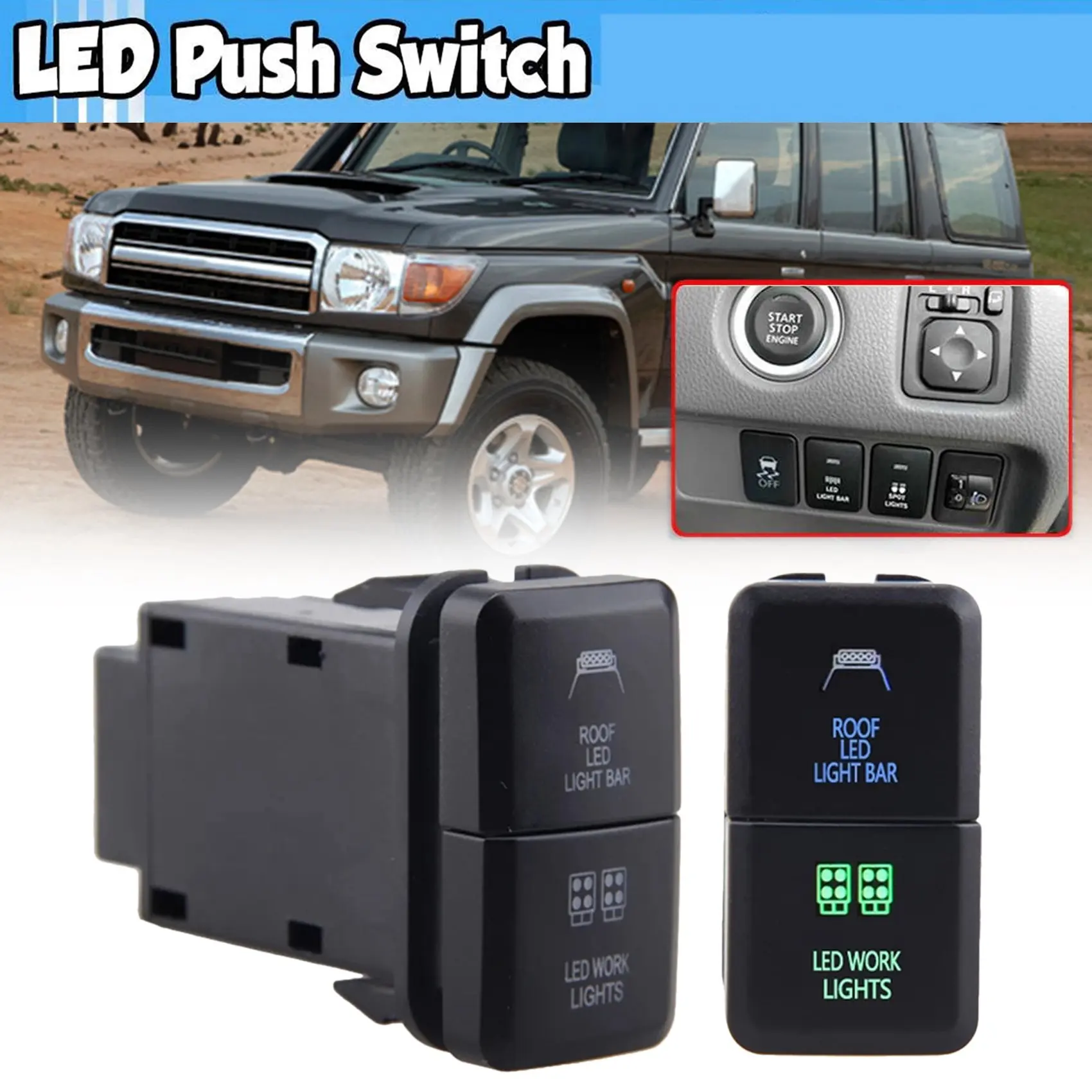 ڵ  LED Ʈ , Ÿ    ũ Ʈ ư, 12V, , ׸, ¿ Ǫ ġ ư