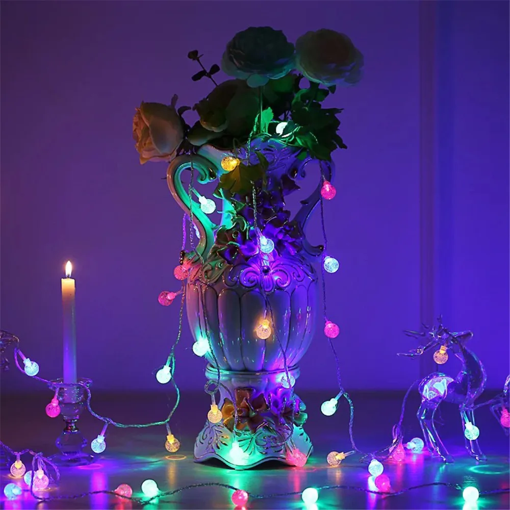 Description Picture 6 of item3M LED Light Crystal Ball Outdoor Garden Camping Light String 20 LED Lights Waterproof Garland Light Ramadan Decorations