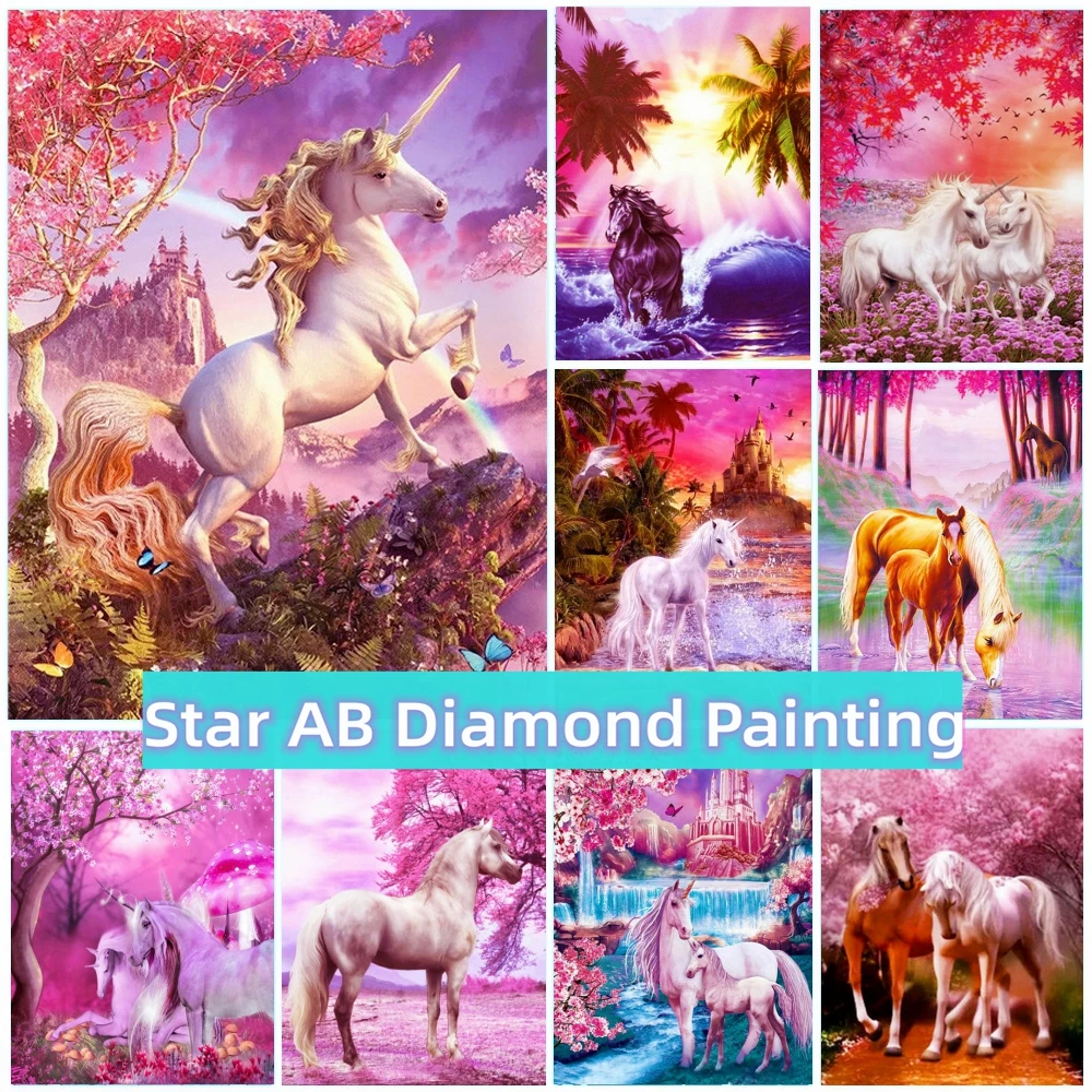 Pink Unicorn Horse 5D Diamond Painting 