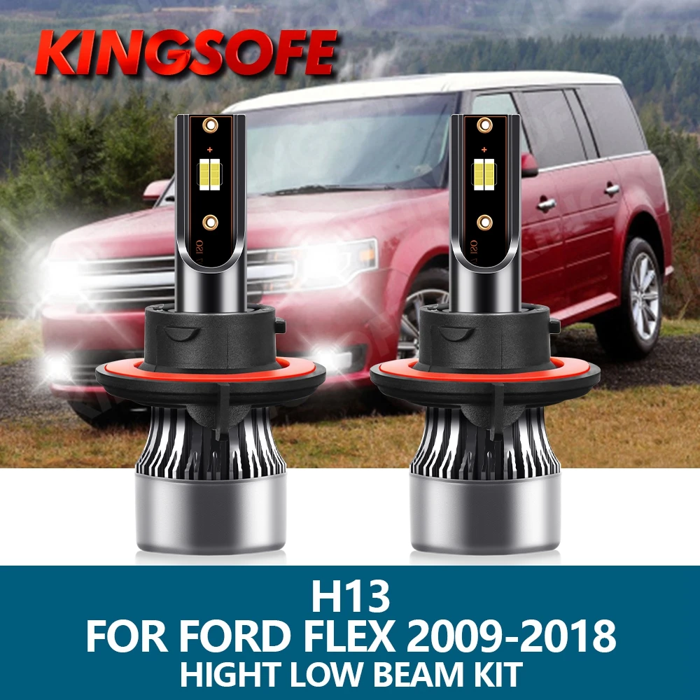 

2Pcs LED Headlight H13 9008 Car Light 16000LM 80W 6000K White CSP Chips Hight Low Beam Bulbs Kit For Ford Flex 2009-2018