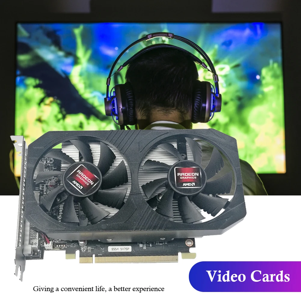best graphics card for gaming pc AMD RX550/750 2/4GB Gaming Video Card with Dual Cooler Fan for Desktop PC HDMI-compatible 128bit Graphics Card for PUBG LOL display card for pc