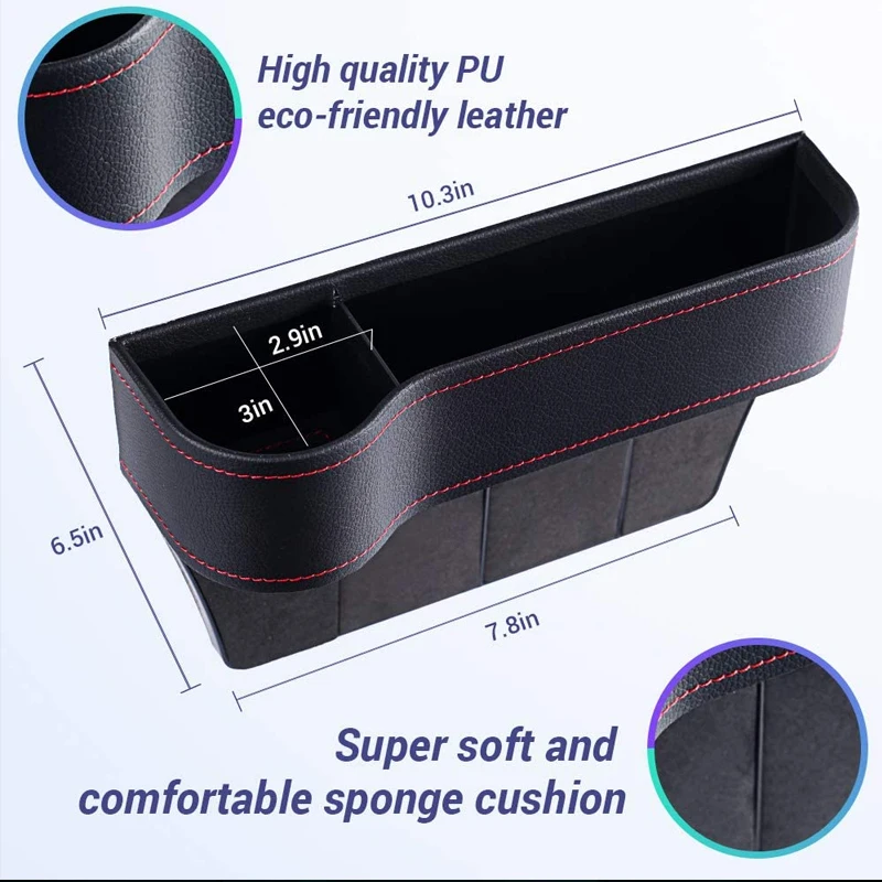 Car Seat Gap Filler Organiser Storage Box Leather PU Pocket Holder AU