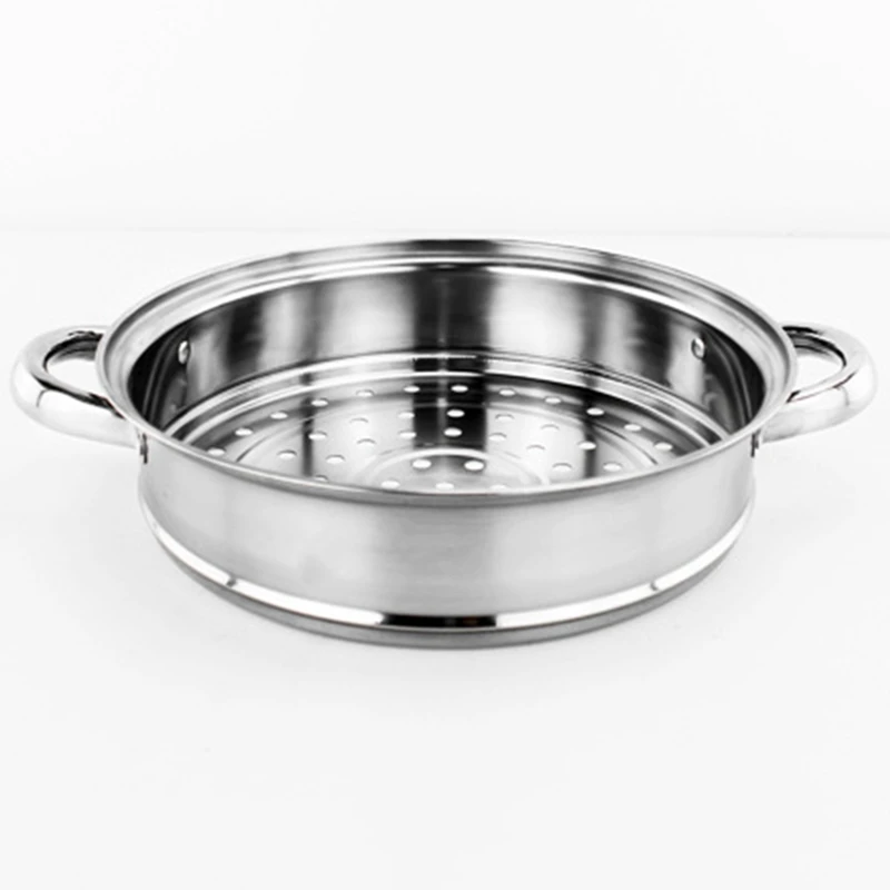 Stainless Steel Steamer Multifunctional Stockpot Practical Soup Pot Silver (5 Layers 28cm), Size: 28×36.5CM