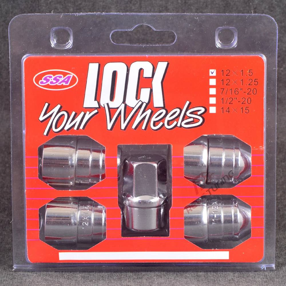 4PCS High Quality M12x1.5 M12x1.25 Anti-Theft Safety Steel Car Wheel Rim  Tire Lock Locking Lug Nuts