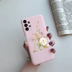 Soft Slim Flower Alphabet Letter Back Cover Phone Case s - Samsung A53 5G (Pink - A)