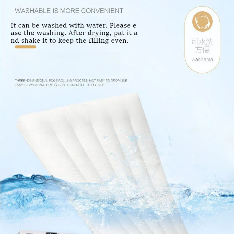 100% Cotton Low Pillow Ultra-thin Adult Household Pillow Core Low Pillow Flat Cervical Spine Childre Core Puf Sleep  메모리폼 베개 4