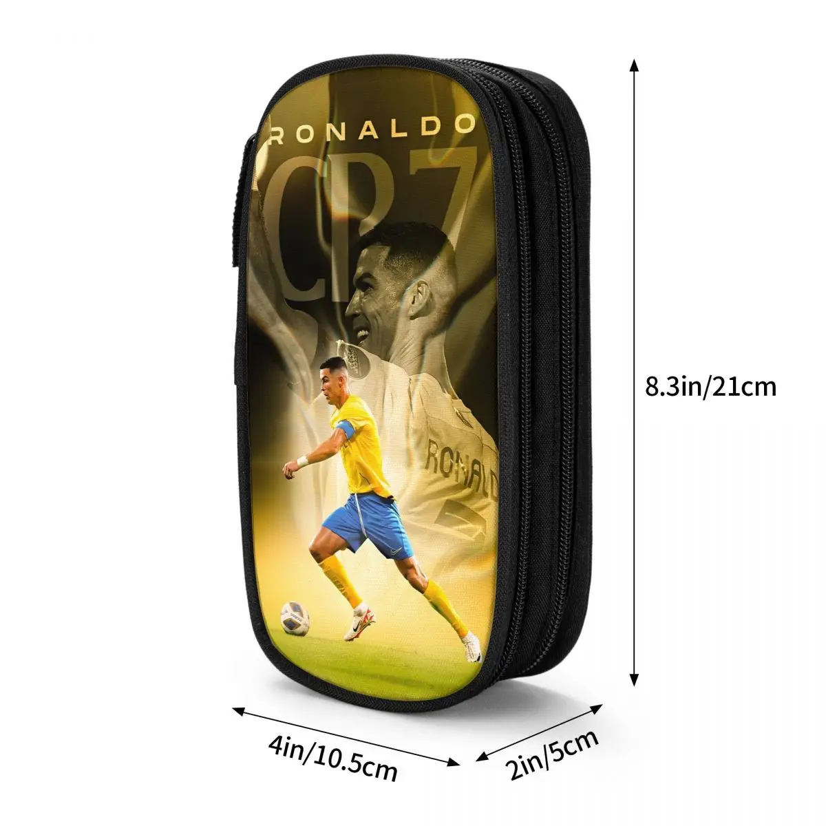 Cr7 New Pencil Pouch Football Soccer Ronaldos Print Accessories Cr7 Double Layer Pencil Bag Girl Makeup Bags Perfect Gifts 3