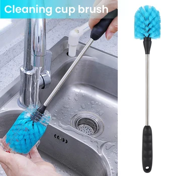 38cm Plastic Long Handle Bottle Thermos Cleaning Brush Household Kitchen Thermos Teapot Cleaner Tool for Wine Glass Baby Bottle 1
