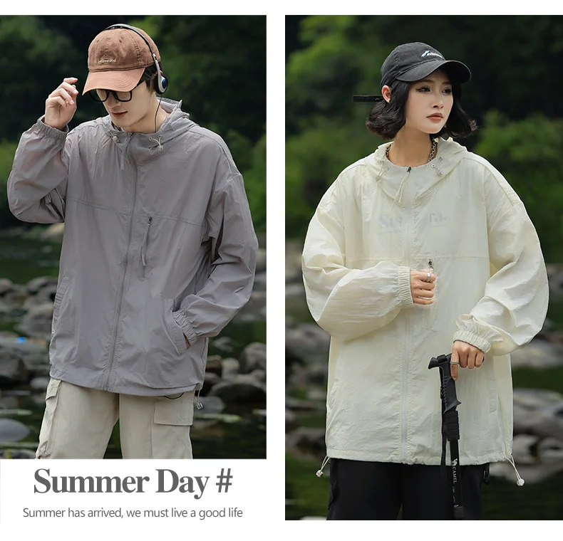 Sunscreen jacket for couples outdoor sunscreen men clothing coats