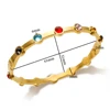 Rainbow Rhinestone Stainless Steel Bangle for Women 2023 New in Gold Plated Jewelry Luxury Gold Color Girlfriend Friend Gift 2