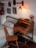 1/6  Dollhouse study Room Accessories  Mini Furniture Vintage Windsor chairs/armchairs/desks and chairs 6