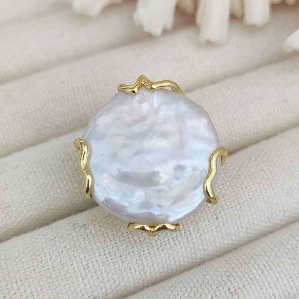 تصميم فاخر غير منتظم لؤلؤة عملة خاتم حفلة موسيقية...