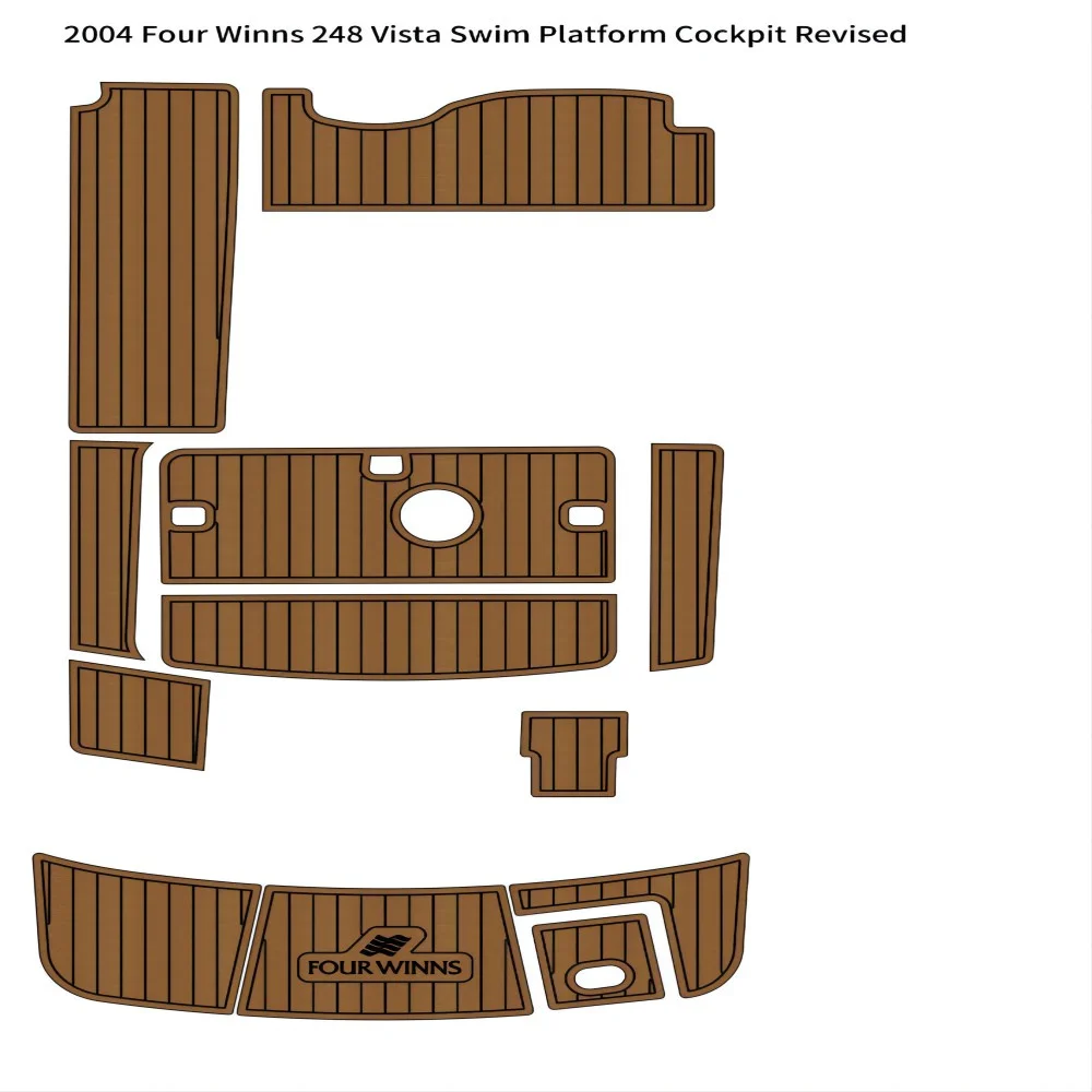 

Quality 2004 Four Winns 248 Vista Swim Platform Cockpit Boat EVA Teak Deck Floor Pad Mat