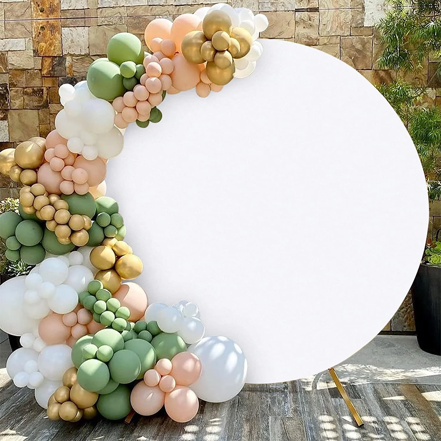 Redondo Personalizado Círculo Fotografia Fundo Photo Studio Prop Decoração do Chuveiro do Bebê Feliz Aniversário Festa Casamento Branco - Image 5