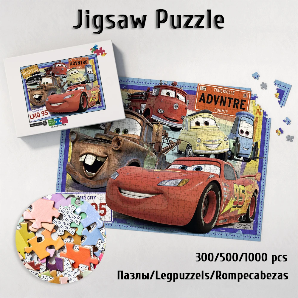 Disney Cars Route 66 Large Adult Jigsaw Disney Cartoon Paper Jigsaw Puzzles Educational Toys Hobbies Fun Family Game for Adults mack 10 paper route 1 cd