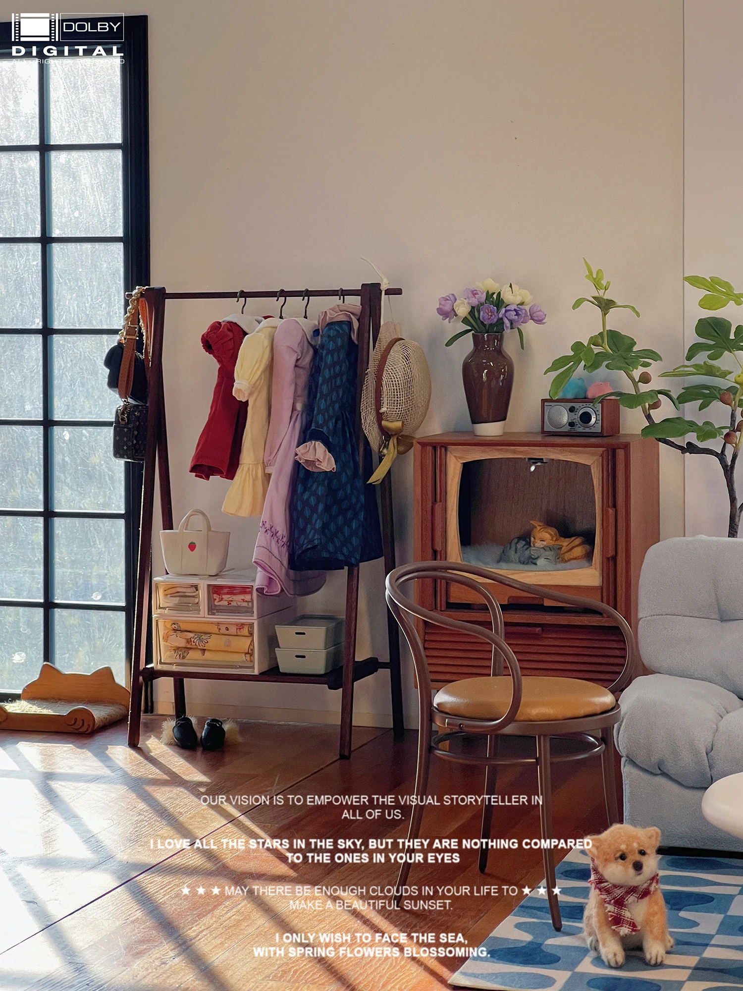 1/6 doll house model furniture accessories mini model Floor hanger 6