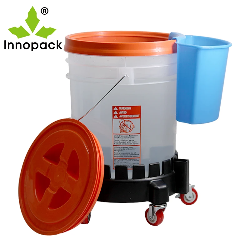 Filter 20L Round Full Print Plastic Car Wash Bucket with Gama Lid and Filter