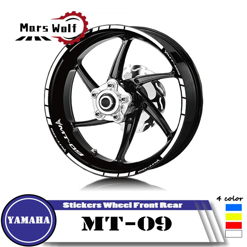 

Motorcycle Tire LOGO MT-09 Stickers Wheel Front Rear Stripes Reflective Waterproof Decals Stickers For YAMAHA MT09 mt09 All Year