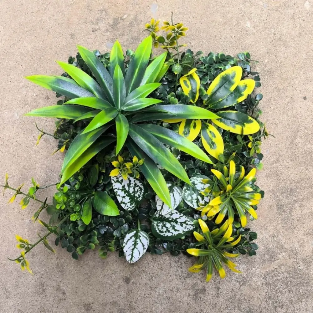 DIY Künstliche Pflanze Wand Panel Ewige Leben Sonnenblume Künstliche Eukalyptus Teppich Grün 25*25 cm Simulation Ahorn Pflanze blatt – Detail 11