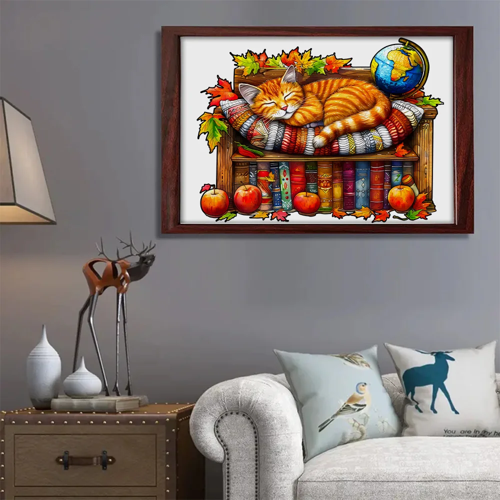 Wooden Puzzle for Adults, Cat Wooden Jigsaw Puzzles for Adults, Unique Animal Shape Wood Cut Puzzles for Family Friend Puzzle 2