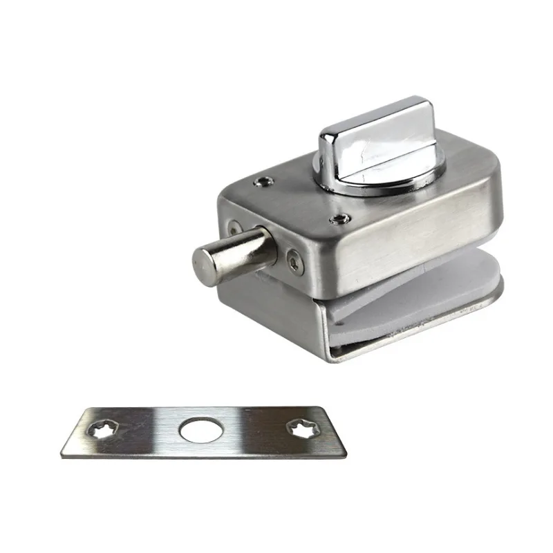 Stainless Steel Glass Door Lock Floor Latch Lock Bolt Ground Lock 304 Stainless Steel Clip Mounting Latches No Punching Required punching stainless steel rubber door stopper door holders catch floor mounted nail door stops