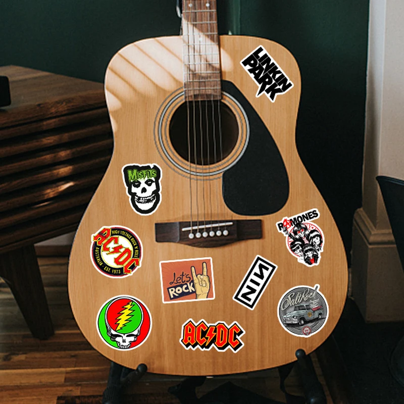 Pegatinas de Graffiti de música ROCK a la moda, banda estética para Ipad,  teléfono, guitarra, motocicleta