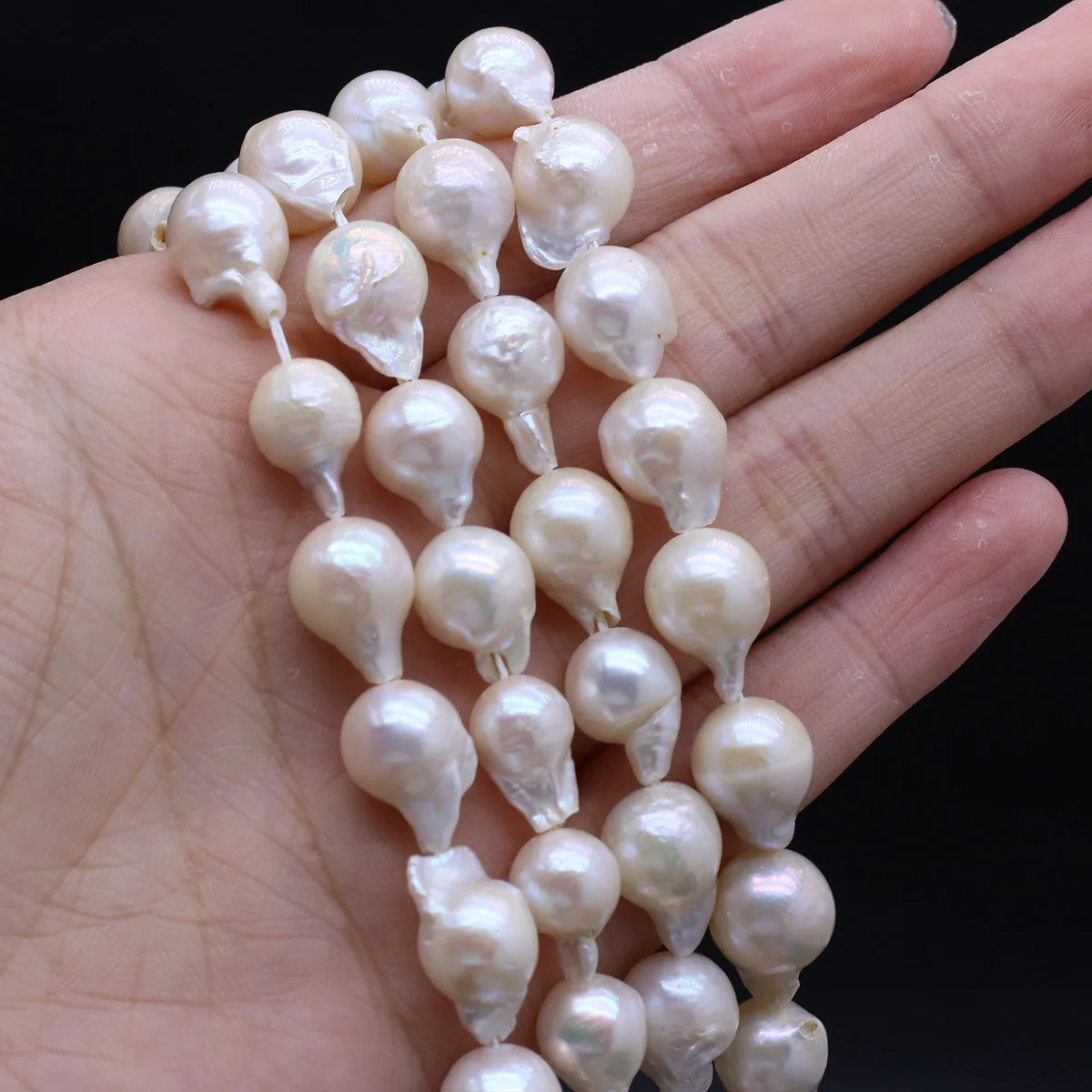 

7-8mm Whtie Baroque Tail Loose Spacer Beads Natural Freshwater Pearls Beads for Jewelry Making DIY Necklace Bracelet Earrings