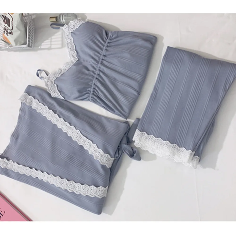 3Pcs/Set 100% Cotton Pregnancy Pajamas Long Sleeve For Spring Autumn Nursing