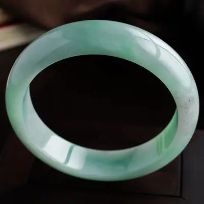 

Natural light green Myanmar jade 54mm-62mm bracelet exquisite princess bracelet to send girlfriend gift best send mother