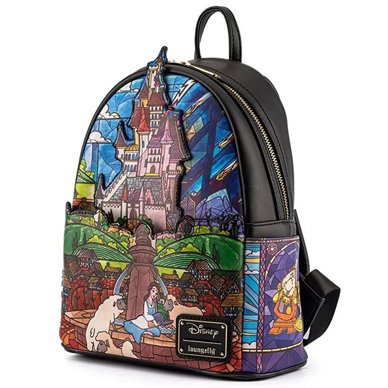 Disney Loungefly Mini Backpack Aurora Castle Sequins Pink Sleeping Beauty