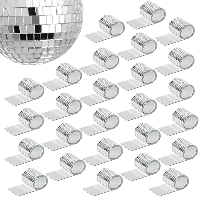 26 PCS Mirror Mosaic Tiles Self Adhesive Disco Ball Tiles Small Square  Mirror Mirror Tiles Sticker For DIY Craft Silver - AliExpress