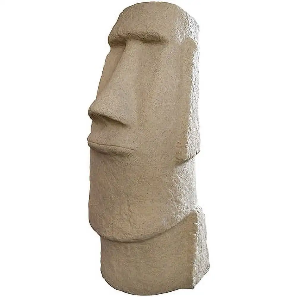 

Easter Island Head 28" Garden Statue Natural Sandstone Appearance Sculpture for Patio Yard Lawn