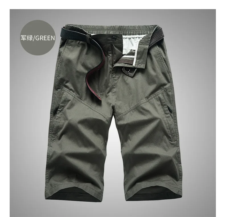 Summer Men's Cotton Shorts Multi-pockets Cropped Pants Outdoor Breathable Overalls Hiking Running Gym Fishing Bermudas SizeM-4XL